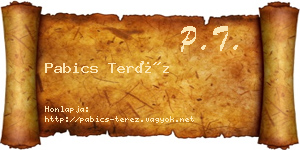 Pabics Teréz névjegykártya